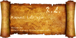 Kapusi Lívia névjegykártya