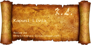 Kapusi Lívia névjegykártya